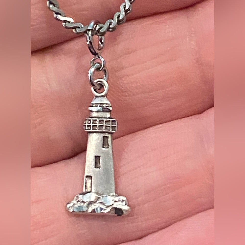 Jewelry Bundle Light House Charm Blue Stone Necklaces